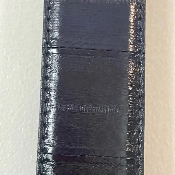 Men’s Genuine Leather Dark Blue Belt Size 52 Iguana - Picture 3 of 12